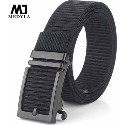 Medyla Men Military Nylon Belt New Technology Automatic Buckle Hard Metal Tactical Belt for Men 3.5cm Sports Belt
