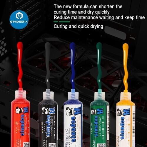 MECHANIC Solder Resist Mask UV Solder Paste Flux Red Black Blue Yellow Green Oil Welding Flux for PCB BGA Circuit Board Protect