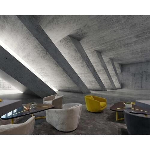 Wellyu Custom wallpaper 3D mural retro industrial style cement gray wall extension space wall paper restaurant decoration обои