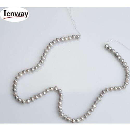 Natural A baroque gray Freshwater Pearl 5-6mm 15inches DIY necklace bracelet earring FreeShipping Wholesale