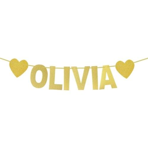 1 Set New OLIVIA letter love Banners Festive Party Banner Supplies Decoration