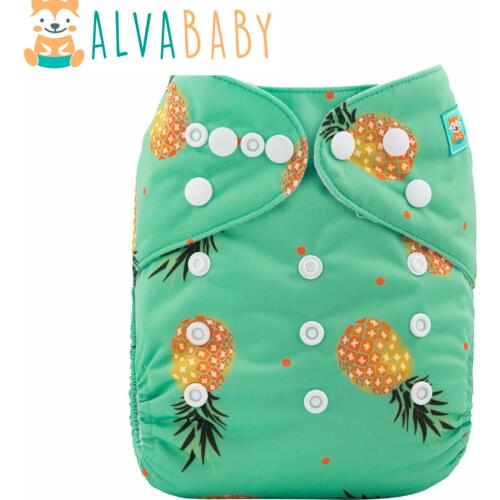 New Arrival! Alvababy One Size Fits All Cloth Diaper Pocket Double Row Snaps Cloth Nappy with Microfiber Insert