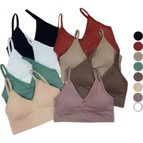 NEW U-shaped Back Sports Bra Tube Top Crop Solid Color Sexy Strap Lingerie Bra Sports Running Fitness Top Womens underwear