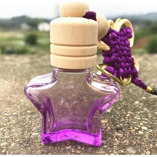 Wholesale 8ML Empty Colorful Car Hang Pendant Perfume Bottle Creative Glass Perfume Car Decoration