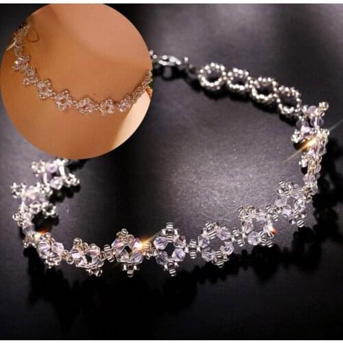 Beaded Crystal Choker Necklace For Women Chain Necklaces Pendant Collar Chokers Chains Bead Necklace Womens Jewelry 2021