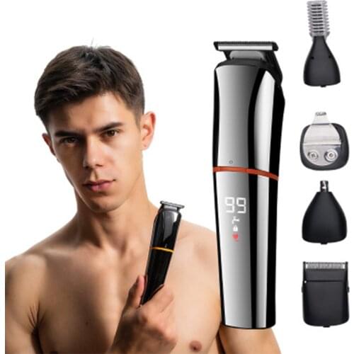 Professional Hair Trimmer 6 in 1 Beard Trimer Facial Body Hair Clipper Waterproof Wet & Dry Hair Cutting Machine Set For Men