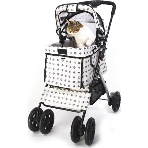 Pet Dog Puppy Cat Trolley Stroller Foldable Pushchair Jogger Buggy Swivel 4 Wheels Travel Stroller