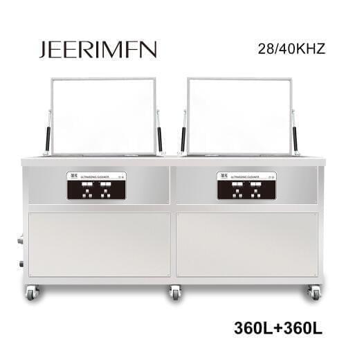 Two Tanks 360L Industrial Ultrasonic Cleaner Rinse Dry System DPF Parts Engine Block Oil Rust Degreasing Cleaning Machine