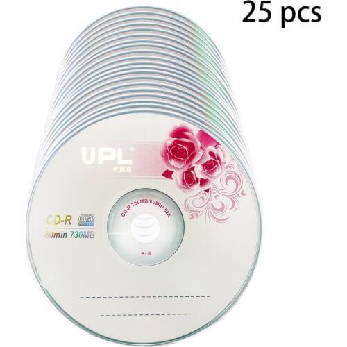 25PCS CD-R 700MB/80min Blank Disc Grade A 52X Multispeed Music CD Disk