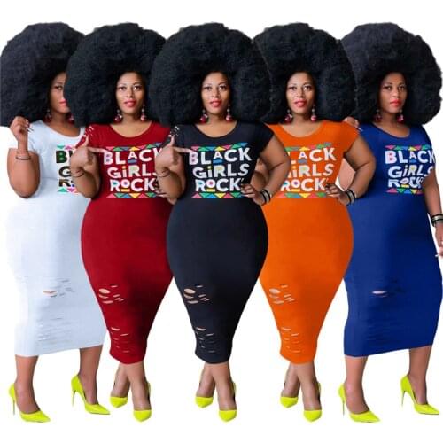 Plus Size Summer Dress Women Bodycon Letter Print Short Sleeve Stretch Elegant Casual Maxi Dresses Wholesale Dropshipping 2021