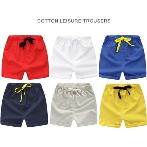 2021 New Summer Baby Girls Boys Shorts 8 Colors Cotton Children Beach Loose Shorts Casual Pants Comfortable Elastic Waist Solid