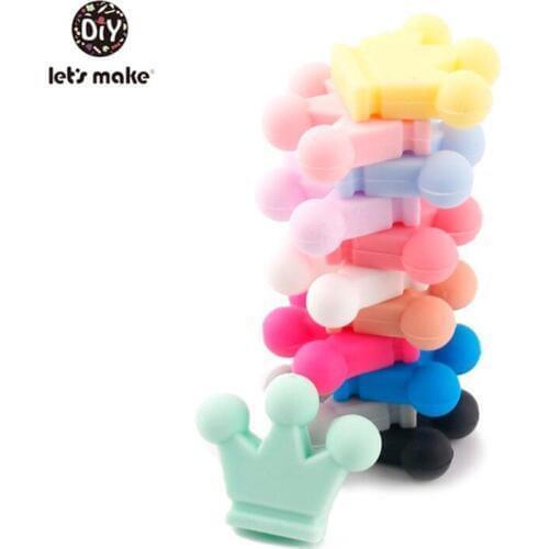 Lets Make Silicone Crown 50PC Unfinished Silicone Crown Materials Nursing Accessories Teether Pendants Crafts Nursing Charms