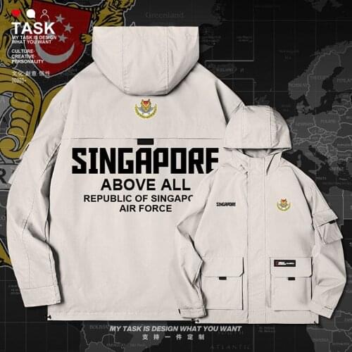 Singapore Singaporean SGP men jacket hooded air force logo army fan clothing new Military mens top Tactical autumn clothes