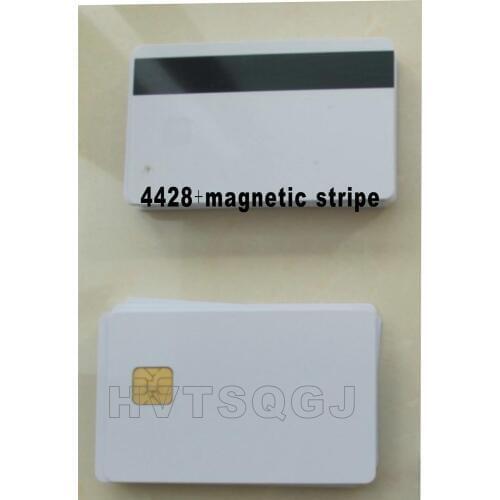 Contact SLE4442 Chip ISO7816 PVC Smart IC Card with 2750oE Hi Co Mag-stripe -10pcs