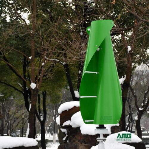 400W 500W 600W 12V 24V Wind Helix Spiral Turbine Generator VAWT Vertical Axis Residential use with PWM/MPPT Charger Controller
