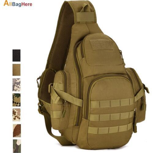 Outdoor Tactical Shoulder Bag 14" Laptop Waterproof Nylon Molle Military Backpack Travel Camping Hiking Hunting Sport Chest Bags