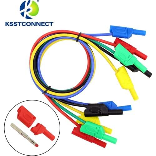 TL440 Length=0.5meter High Quality 13AWG flexible silicone test leads Nickel plated 4mm Safety shrouded stackable banana plug