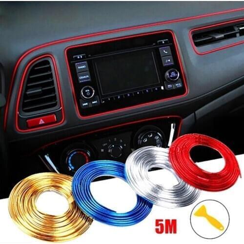 5M Car Seal Door Strip Moulding Trim Dashboard Edge Universal Auto Chrome Accessories Styling Interior Exterior Decoration