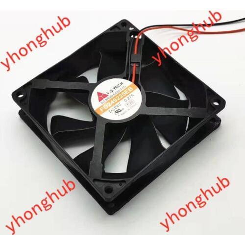 Y.S.TECH FD249225EB DC 24V 0.27A 3-wire 90x90x25mm Server Cooling Fan