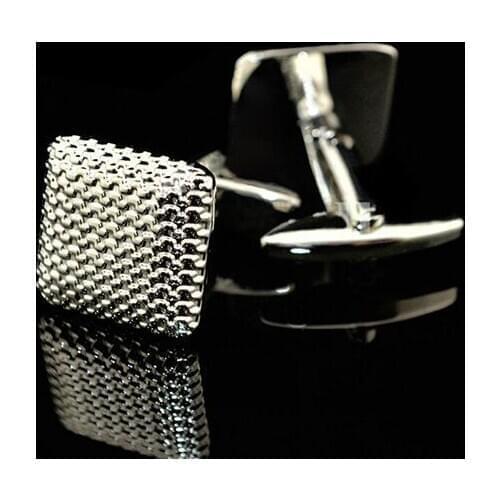Gentleman Men Business Shirt Cufflink Wedding Party Gift Silver Color Cuff Link Square Minimalist Jewelry Birthday Xmas Gift Man