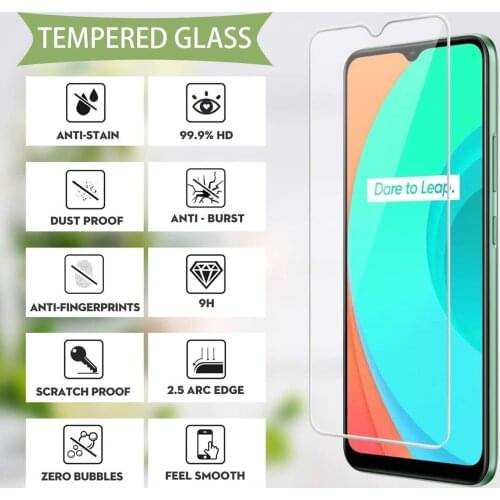 Full Cover Protective Glass For Realme C21 C15 C12 C11 C3 C25 Tempered Glass For OPPO Realme 7 Pro Realmy 7 7Pro 7i Safety Film