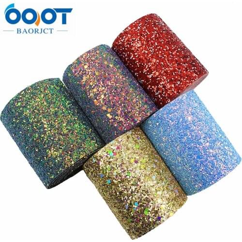 194122,2yards 3'' New Shiny Chunky Glitter Ribbon Blingbling Soft Fabric Gift Package Handmade Material DIY Hairbow Accessories