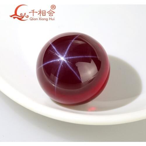 22mm artificial star sapphire ruby red color sphere shape/ ball shape red color corundum without hole