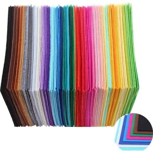 40pcs/set Non-Woven Felt Fabric Polyester Cloth Felt Fabric DIY Bundle for Sewing Doll Handmade Craft Thick Home Decor 10x10cm