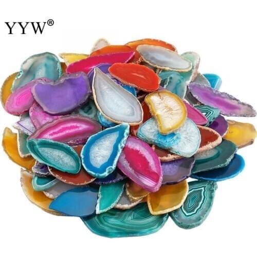 5pcs/Lot 28-32x45-48mm Random Agate Cabochon Polished Irregular Crystal Slice Brazil Healing Reiki Stone Natural Quartz No Hole