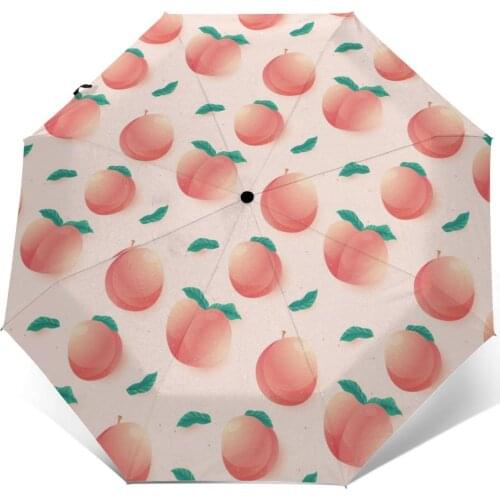 Automatic Umbrella Gradient Peach three-fold umbrella women men rain umbrella