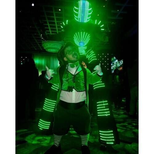 Free Shipping LED ROBOT SUIT / Kryoman stilts walker LED Robot Costume