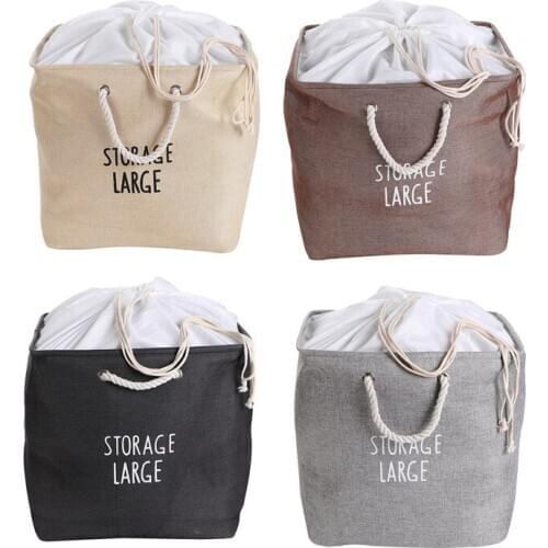 European-style modern large square storage basket with beam mouth cloth art household debris finishing storage bucket LB100709