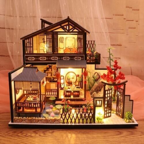 Creative Building Model Assembly DIY Doll Puppet House Miniature Furniture Adult Children Birthday Christmas Toy Gifts