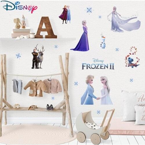 Disney Frozen Wall Stickers Decorations for Room Elsa Anna Walls Decor PVC Waterproof Stickers Girls' Bedroom Decoration
