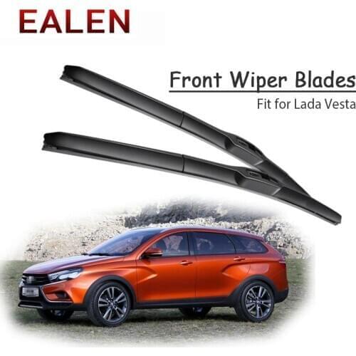 EALEN For Lada Vesta 2018 2017 2016 2015 Windscreen Wiper Original replace Accessories 1Set Rubber Car Front Wiper Blade Kit