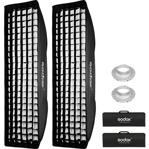 Godox 35 x 160cm Strip Beehive Honeycomd Grid Softbox with Bowens Mount Speedring (2PCS) (35 x 160cm)