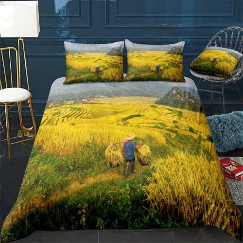 A good harvest Quilt Cover Pillowcase 3Piece Comforter Bedding Set With Pillow Case Single Double Duvet Cover Home Decora