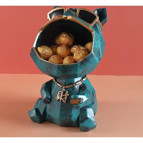 Cool dog Figurine big mouth dog storage box home decoration ornamental art sculpture figurines home decor gift decorative