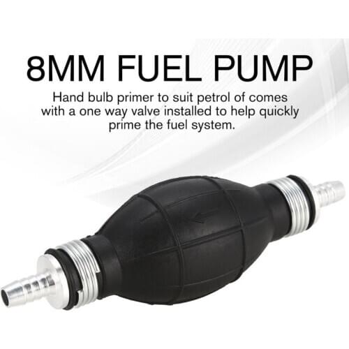 8mm Diesel Fuel Pump Line Hand Water Liquid Primer Bulb Gas Petrol Auto Car Boat Motorcar Transfer Rubber Aluminum