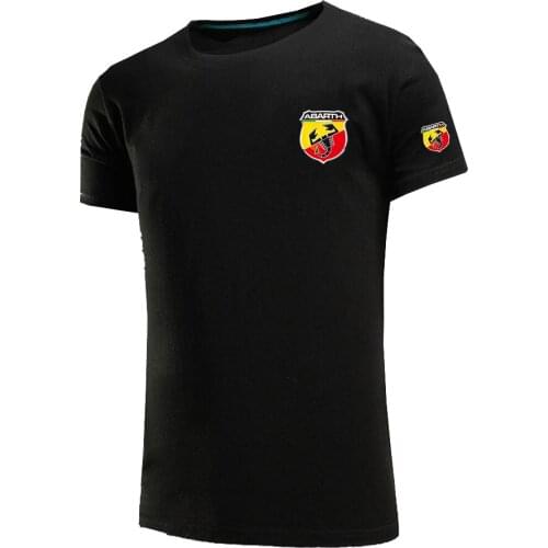 2021 ABARTH Summer New Solid TShirt Men Causal O-Neck T-Shirts Male High Quality Classical Tops Short Sleeve