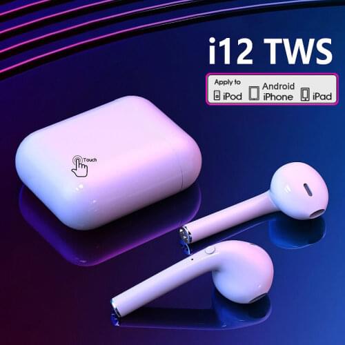 I12 TWS Phone In Ear Earbuds Bluetooth Hi-Fi Earphones Wireless Sports Headphones Headset with Charging Box for All Smartphone