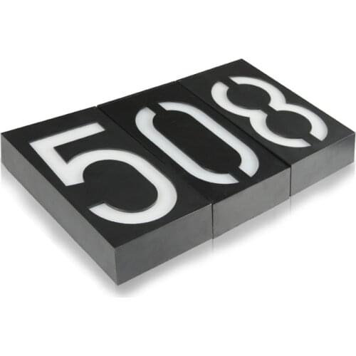 House Number Solar Light LED Bulb Digital Solar Powered Lamp Wall Mount Doorplate Porch Lights With Battery