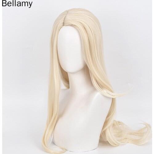 Movie Frozen Elsa Cosplay hairwear Light Blonde Straight Cosplay Wig +Wig Cap