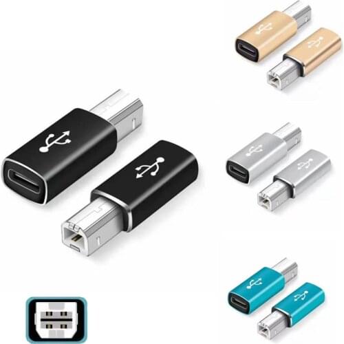 Type-C Female to USB Type B 2.0 Male Adapter Convertor For MacBook Pro / Air HP Canon Epson Dell Samsung Type C Printer Scanner