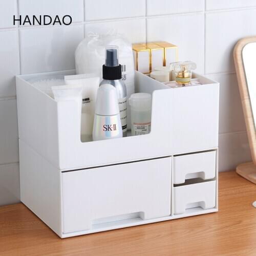 Plastic Cosmetic Storage Box Multifunction Desktop Storage Boxes Drawer Makeup Organizers Stationery Storage Organizer