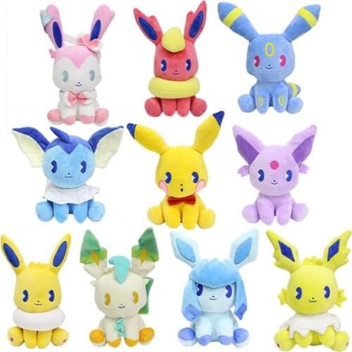 Pokemon 10cm Plush Pikachu Glaceon Leafeon Umbreon Espeon Jolteon Vaporeon Flareon Eevee Sylveon Pocket Monster Poke Gift Toys