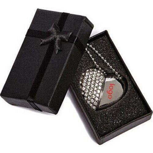 Custom Wedding Logo Crystal USB with Key Chain With elegant Box usb 2.0 memory flash stick pen drive
