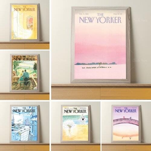 Poster and Prints The New Yorker 2005 April 25 Pink Magazine Cover Canvas Painting Wall Art For Living Room Home Decor