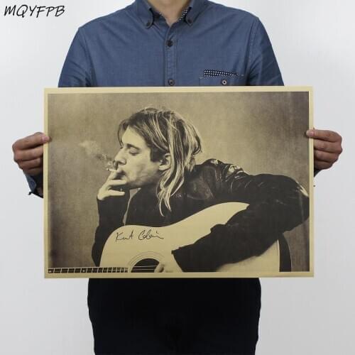 Singer Kurt Cobain Kraft Paper Poster Home Decoration Painting Room Wall Sticker