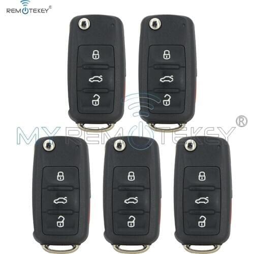 Remtekey 5pcs 315mhz 3 Button Car Remote Key Nbg010180t For Vw Beetle Passat Jetta Tiguan key 5K0837202R